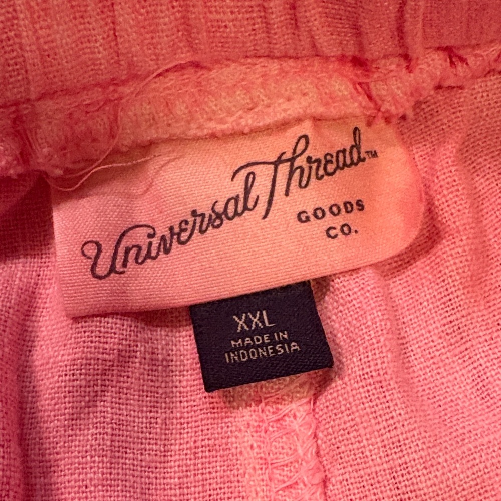 Universal Thread Pink Linen-Blend Drawstring Shorts - Picture 3 of 5